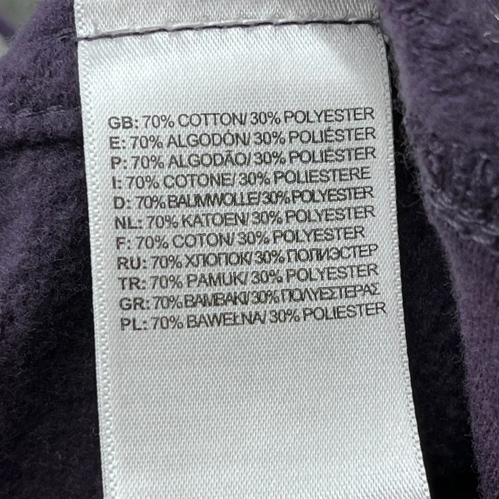 The North Face Men Hoodie Purple Cotton Blend Medium Gorpcore Graphic Zip Up